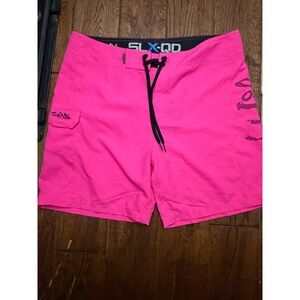 Salt Life Mens SLX-QD Board Shorts Neon Pink Performance Swim Trunks Size 32